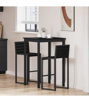 vidaXL Standing Bar Table Engineered Wood — Colour: Black oak, Size: 70 x 70 x 105 cm