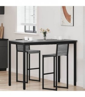 vidaXL Standing Bar Table Engineered Wood — Colour: Grey sonoma, Size: 140 x 80 x 105 cm