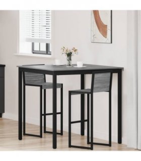 vidaXL Standing Bar Table Engineered Wood — Colour: Grey sonoma, Size: 110 x 110 x 105 cm