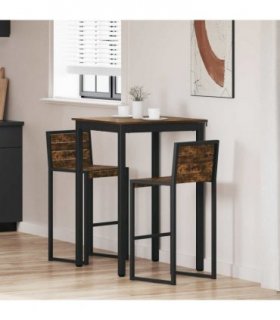 vidaXL Standing Bar Table Engineered Wood — Colour: Smoked oak, Size: 70 x 70 x 105 cm