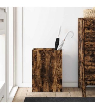 vidaXL Umbrella Stand Smoked Oak 40 x 20 x 55.5 cm Engineered Wood