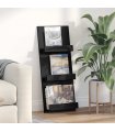 vidaXL Magazine Rack Black Oak 43 x 11 x 102 cm Engineered Wood