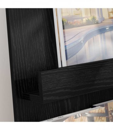 vidaXL Magazine Rack Black Oak 43 x 11 x 102 cm Engineered Wood