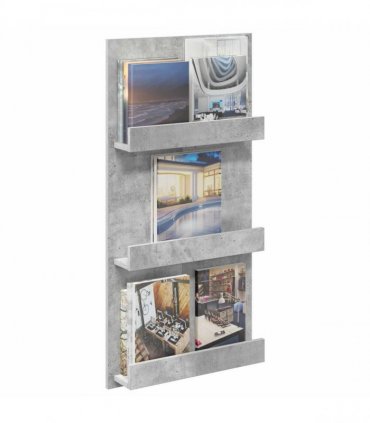 vidaXL Magazine Rack Concrete Grey 51 x 11 x 102 cm Engineered Wood