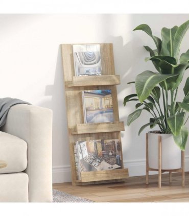 vidaXL Magazine Rack Sonoma Oak 43 x 11 x 102 cm Engineered Wood