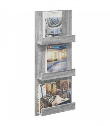 vidaXL Magazine Rack Grey Sonoma 43 x 11 x 102 cm Engineered Wood