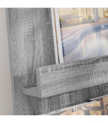 vidaXL Magazine Rack Grey Sonoma 43 x 11 x 102 cm Engineered Wood