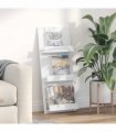 vidaXL Magazine Rack with Shelf White 43 x 11 x 102 cm Engineered Wood