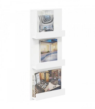 vidaXL Magazine Rack with Shelf White 43 x 11 x 102 cm Engineered Wood
