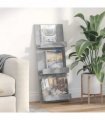 vidaXL Magazine Rack Concrete Grey 43 x 11 x 102 cm Engineered Wood