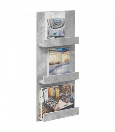 vidaXL Magazine Rack Concrete Grey 43 x 11 x 102 cm Engineered Wood