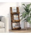 vidaXL Magazine Rack Smoked Oak 43 x 11 x 102 cm Engineered Wood