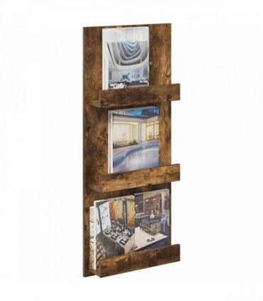 vidaXL Magazine Rack Smoked Oak 43 x 11 x 102 cm Engineered Wood