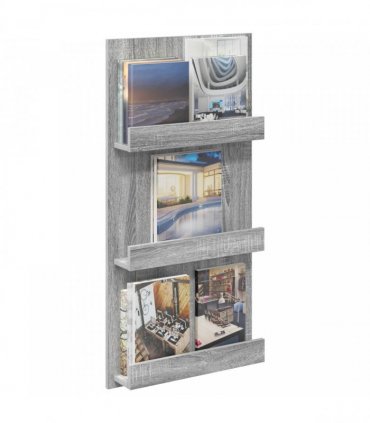 vidaXL Magazine Rack Grey Sonoma 51 x 11 x 102 cm Engineered Wood