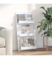 vidaXL Magazine Rack with Shelf White 51 x 11 x 102 cm Engineered Wood
