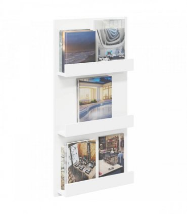 vidaXL Magazine Rack with Shelf White 51 x 11 x 102 cm Engineered Wood