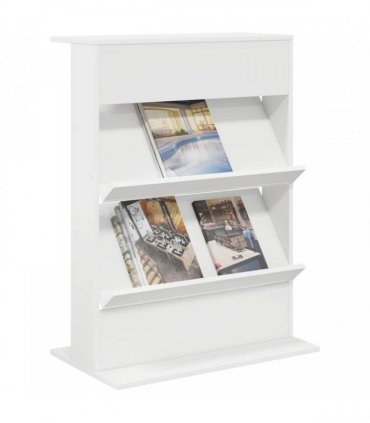 vidaXL Magazine Rack with Shelf White 70 x 41 x 96 cm Engineered Wood