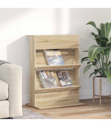 vidaXL Magazine Rack Sonoma Oak 70 x 41 x 96 cm Engineered Wood
