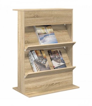 vidaXL Magazine Rack Sonoma Oak 70 x 41 x 96 cm Engineered Wood