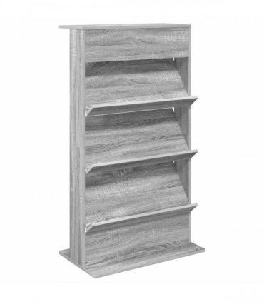 vidaXL Magazine Rack Grey Sonoma 70 x 41 x 126 cm Engineered Wood