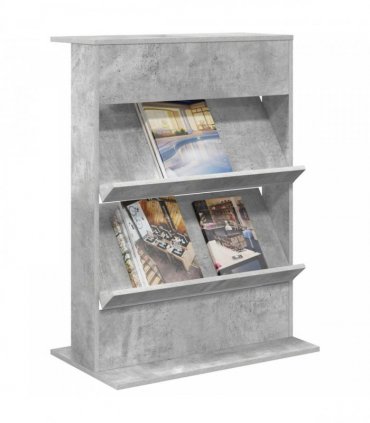 vidaXL Magazine Rack Concrete Grey 70 x 41 x 96 cm Engineered Wood