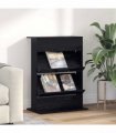 vidaXL Magazine Rack Black Oak 70 x 41 x 96 cm Engineered Wood