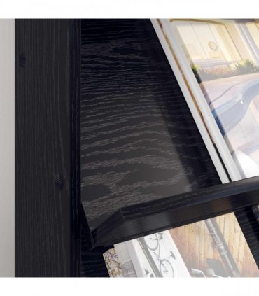 vidaXL Magazine Rack Black Oak 70 x 41 x 96 cm Engineered Wood