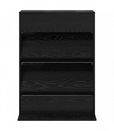 vidaXL Magazine Rack Black Oak 70 x 41 x 96 cm Engineered Wood