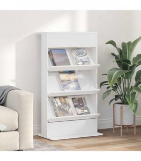 vidaXL Magazine Rack with Shelf White 70 x 41 x 126 cm Engineered Wood