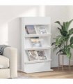 vidaXL Magazine Rack with Shelf White 70 x 41 x 126 cm Engineered Wood