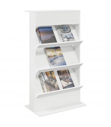 vidaXL Magazine Rack with Shelf White 70 x 41 x 126 cm Engineered Wood