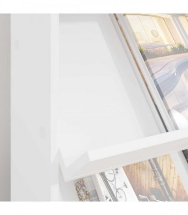 vidaXL Magazine Rack with Shelf White 70 x 41 x 126 cm Engineered Wood