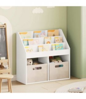 vidaXL Kids Bookshelf White 72.5 x 29.5 x 69 cm Engineered Wood