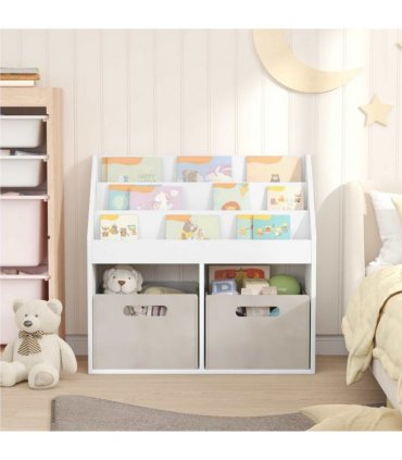 vidaXL Kids Bookshelf White 72.5 x 29.5 x 69 cm Engineered Wood