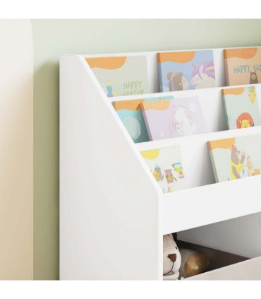 vidaXL Kids Bookshelf White 72.5 x 29.5 x 69 cm Engineered Wood