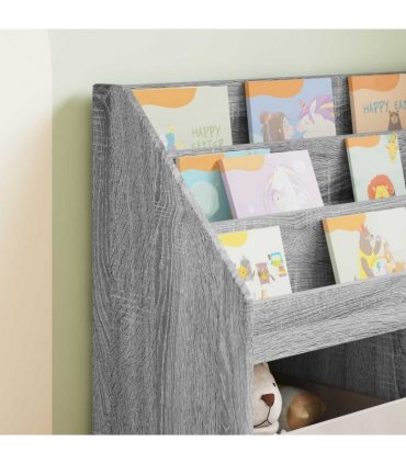 vidaXL Kids Bookshelf Grey Sonoma 72.5 x 29.5 x 69 cm Engineered Wood