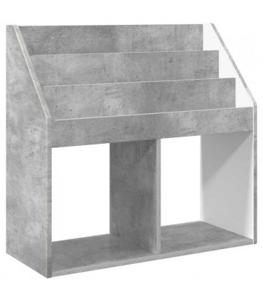 vidaXL Kids Bookshelf with Storage Concrete Grey 72.5 x 29.5 x 69 cm
