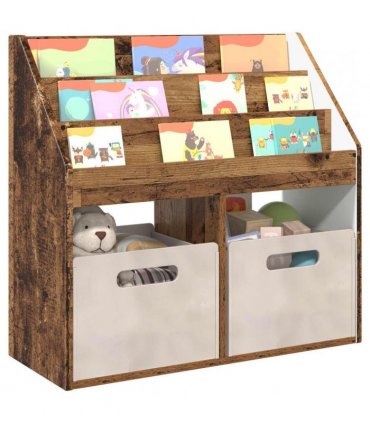 vidaXL Kids Bookshelf Old Wood 72.5 x 29.5 x 69 cm Engineered Wood