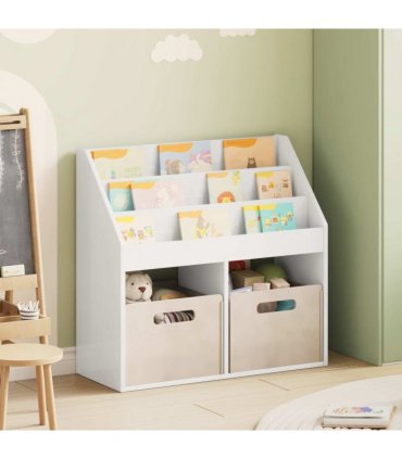 vidaXL Kids Bookshelf High Gloss White 72.5 x 29.5 x 69 cm