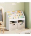 vidaXL Kids Bookshelf High Gloss White 72.5 x 29.5 x 69 cm