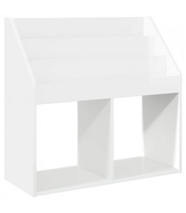 vidaXL Kids Bookshelf High Gloss White 72.5 x 29.5 x 69 cm