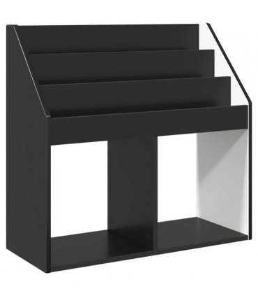 vidaXL Kids Bookshelf Black 72.5 x 29.5 x 69 cm Engineered Wood