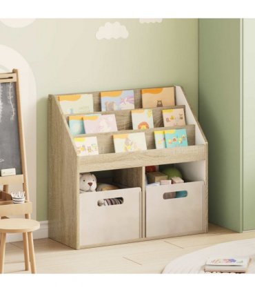 vidaXL Kids Bookshelf Sonoma Oak 72.5 x 29.5 x 69 cm Engineered Wood