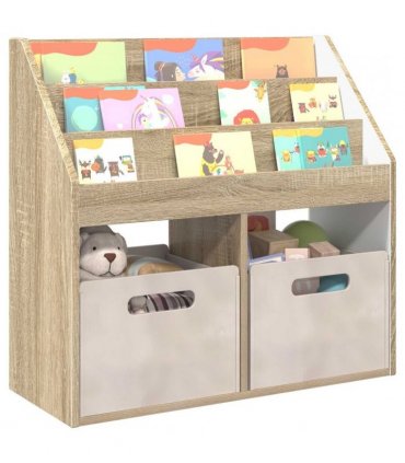 vidaXL Kids Bookshelf Sonoma Oak 72.5 x 29.5 x 69 cm Engineered Wood