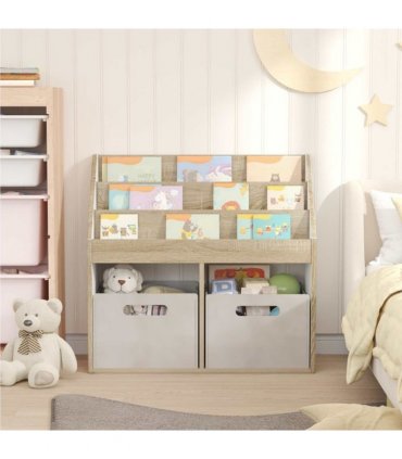 vidaXL Kids Bookshelf Sonoma Oak 72.5 x 29.5 x 69 cm Engineered Wood
