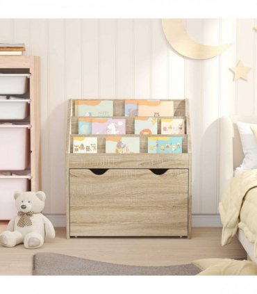 vidaXL Kids Bookshelf Sonoma Oak 60 x 29.5 x 69 cm Engineered Wood