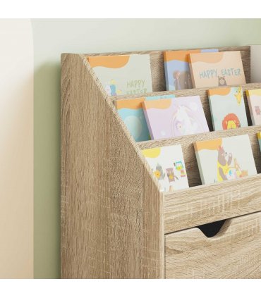vidaXL Kids Bookshelf Sonoma Oak 60 x 29.5 x 69 cm Engineered Wood