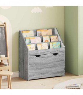vidaXL Kids Bookshelf Grey Sonoma 60 x 29.5 x 69 cm Engineered Wood