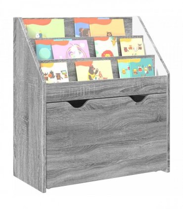 vidaXL Kids Bookshelf Grey Sonoma 60 x 29.5 x 69 cm Engineered Wood