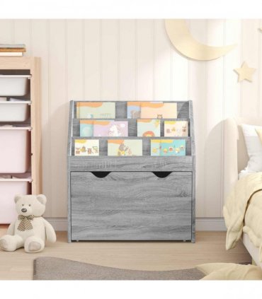 vidaXL Kids Bookshelf Grey Sonoma 60 x 29.5 x 69 cm Engineered Wood